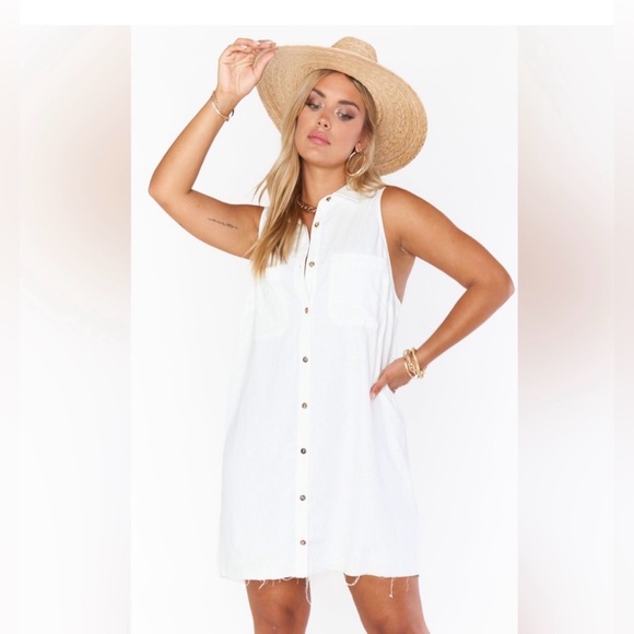 Show Me Your MuMu Dresses & Skirts - NWT SHOW ME YOUR MUMU White Basic Sleeveless Button Up Dress Size Small